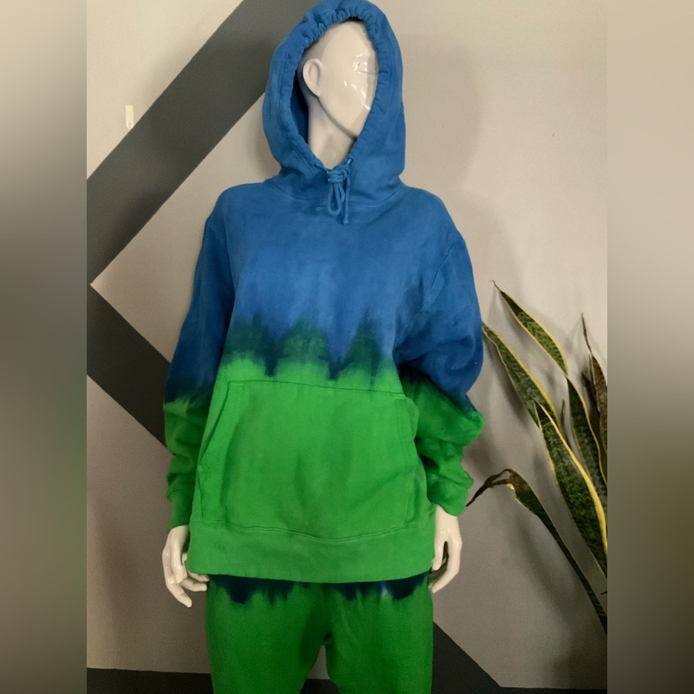 “MADE” sun fade two tone hoodie.